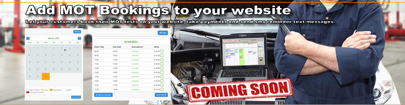 Garage website booking system.